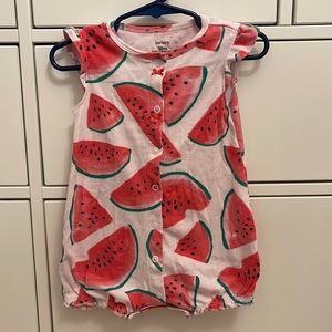 Carter’s Pink Watermelon Snap Up Romper